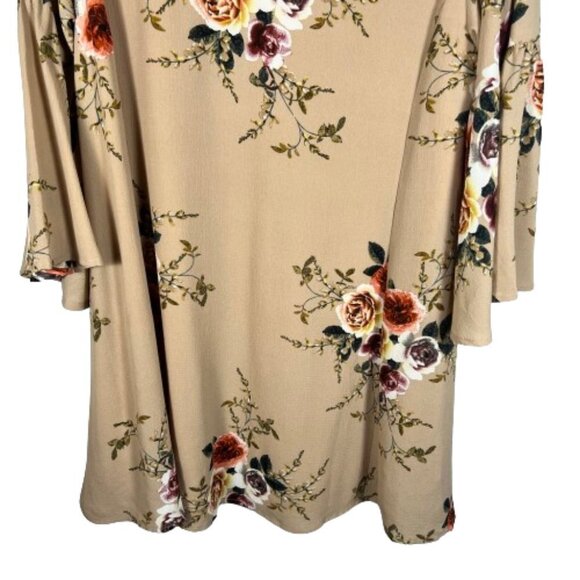 Umgee Womens Boho Floral Shift Dress Size Large Bell Sleeves Knee Length Casual - Picture 3 of 13